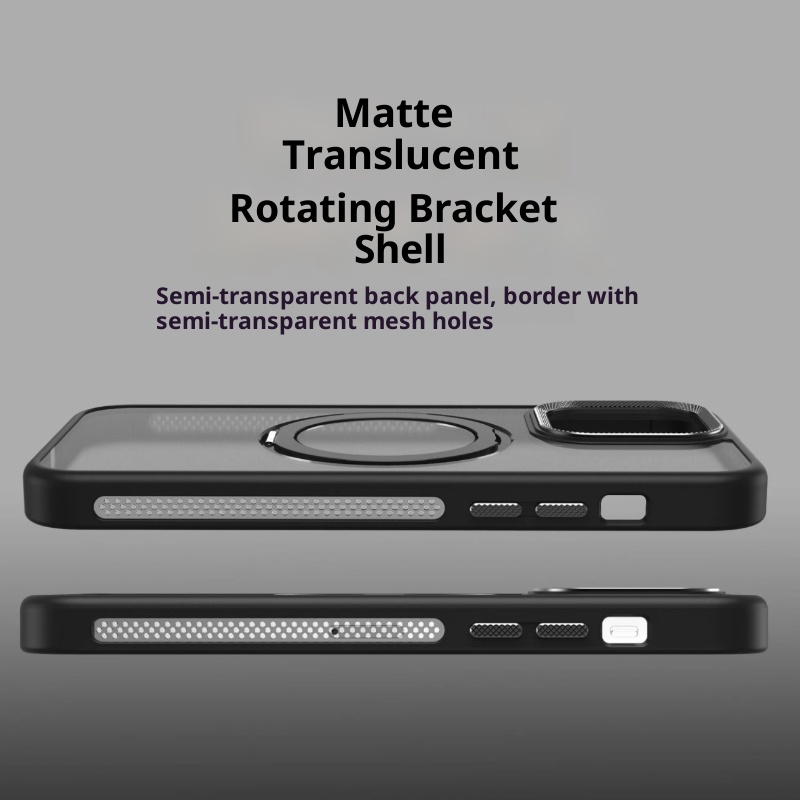 Custodia protettiva opaca TechGlobe compatibile con iPhone 16 con obiettivo in metallo e supporto girevole magnetico a 360° per iPhone 15 Pro_voghion.com