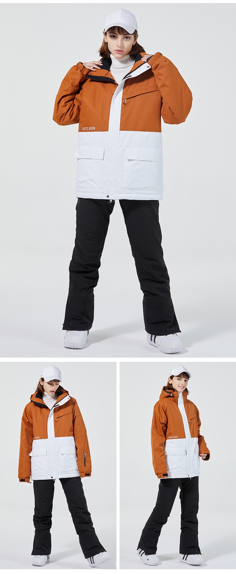 001 Suit Set For Men And Women Couples Winter Windproof Water-Resistant Warm Snowboard Snow Ski Pants Korean Version_voghion.com