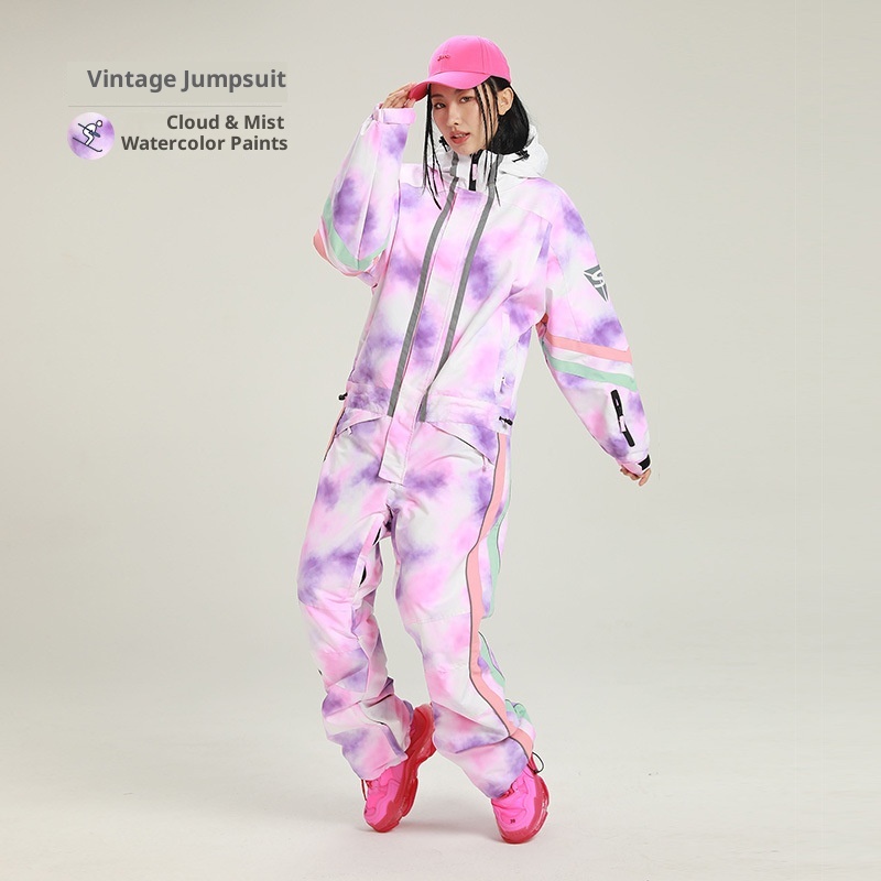 001 Outdoor One-Piece Suit Set For Women, Padded Snowboard Waterproof Men's Double Board Couple Ski Jacket And Pants_voghion.com