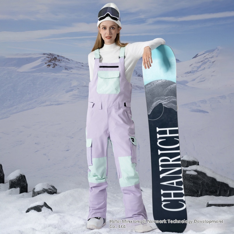 001 New Color Block Windproof Waterproof Warm Breathable Couple Style Ski Pants Support Dropshipping Wholesale_voghion.com