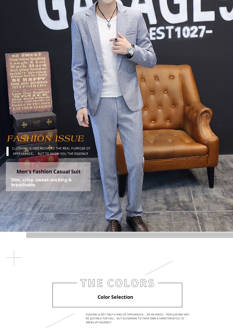 QFV507045555501<2 QFV507045555501<2 2022 Autunno Nuovo Set Manica Lunga a Righe per Uomo Versione Coreana Slim Fit Moda Giovanile Trendy Due Pezzi_voghion.com