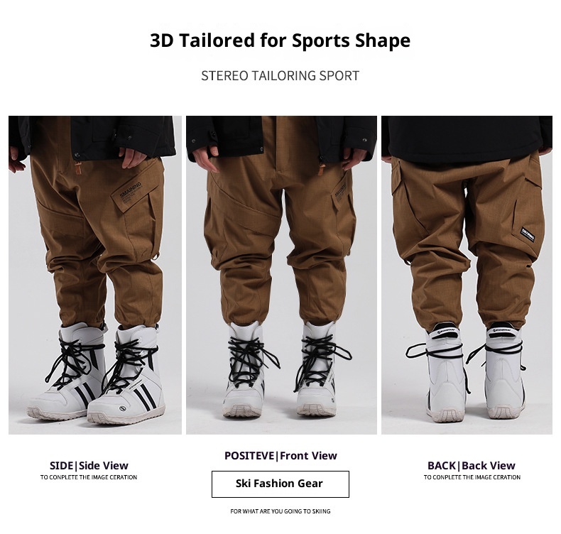 001 Smain New Snow Men, Windproof, Waterproof, Warm, Durable, Leg-Tighten Pants, Jogger Pants For Snowboard And_voghion.com