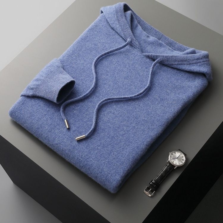 ragazzo Ragazzo Ragazzo Autunno Inverno Uomo Prima Linea Pronto da Indossare Felpa con Cappuccio in Lana Senza Cuciture Casual Moda Maglione Tinta Unita Capispalla Lavorato a Maglia_voghion.com