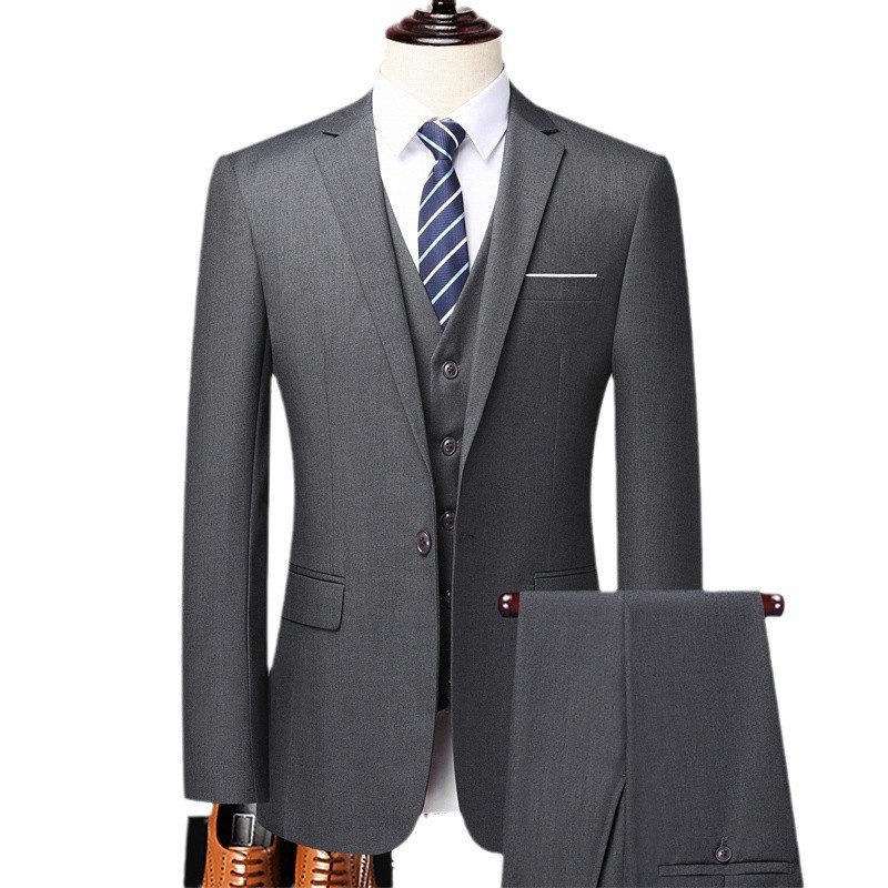 QFV507045555501<2 QFV507045555501<2 Business Casual Professional Suit Men's Trousers Groom Groomsman Tuxedo Vest Three-Piece Set New Style_voghion.com