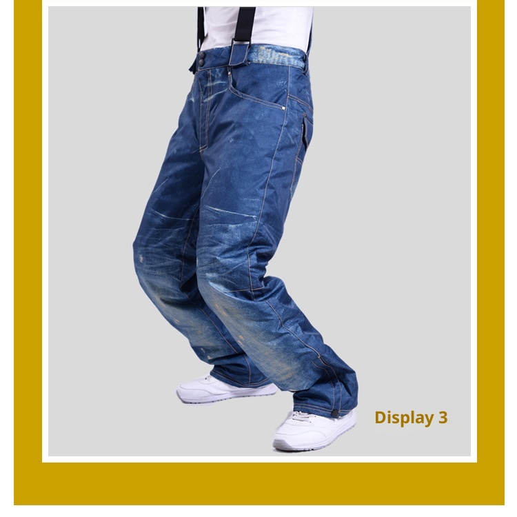 001 Dropshipping Fabricante Venda Direta Denim Ski Atacado Corta-vento Impermeável Grosso Quente Algodão Resistente ao Desgaste_voghion.com