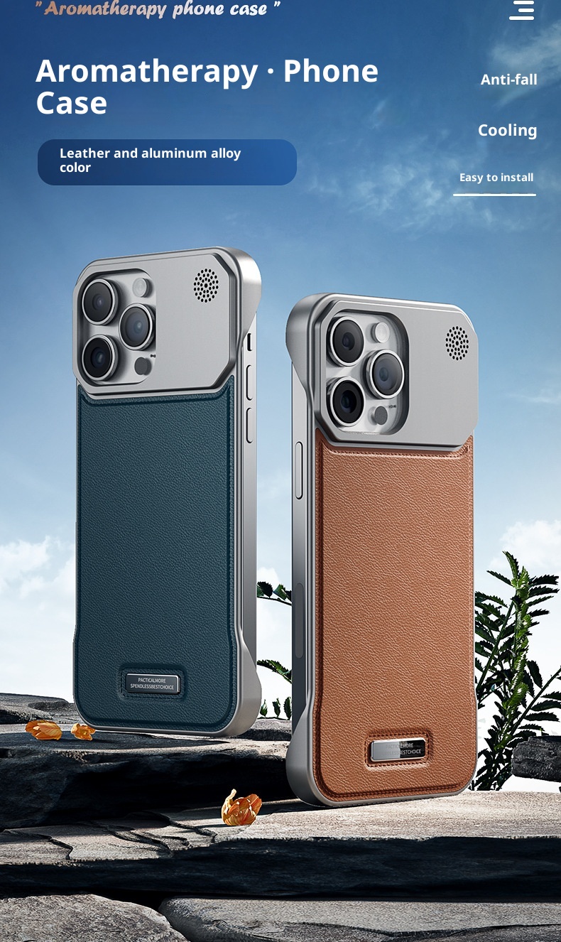 Custodia magnetica per telefono TechGlobe compatibile con iPhone 17 Pro Max Aroma, vernice metallizzata 16, senza cornice, texture in pelle 15_voghion.com