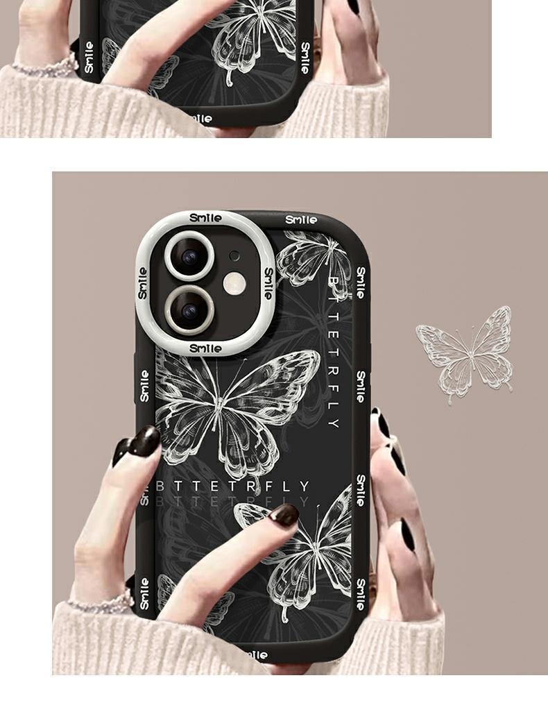TechGlobe Coque Puff Papillon Plein Écran Compatible avec iPhone 13 et iPhone 14 Pro Max Creative Ins_voghion.com