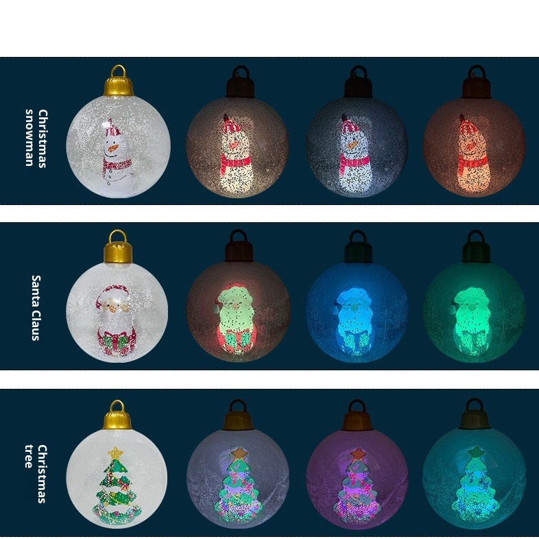 Lillian Cross-Border PVC Snowflake With Lights LED Atmosphere Inflatable Children's Christmas Snowman Decoration Ball_voghion.com
