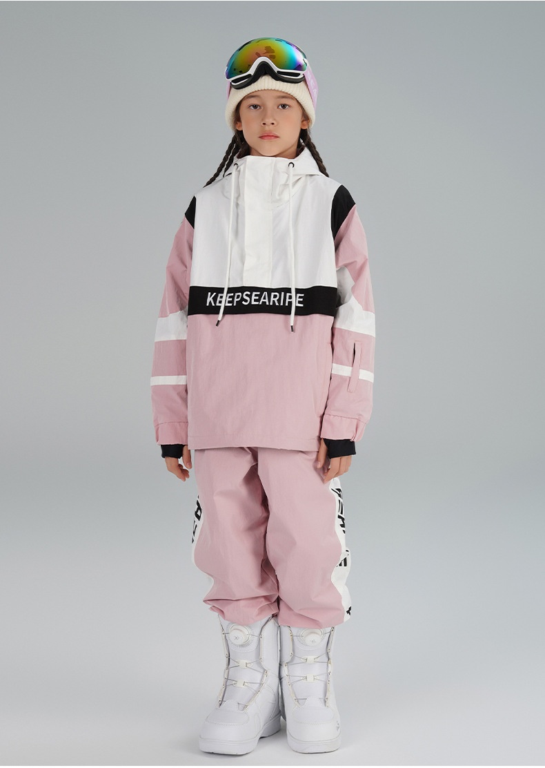 001 Xueyipai Zestaw dziecięcy dla chłopców i dziewcząt, wiatroodporny, wodoodporny, ciepły, duży zestaw spodni narciarskich dla dzieci_voghion.com