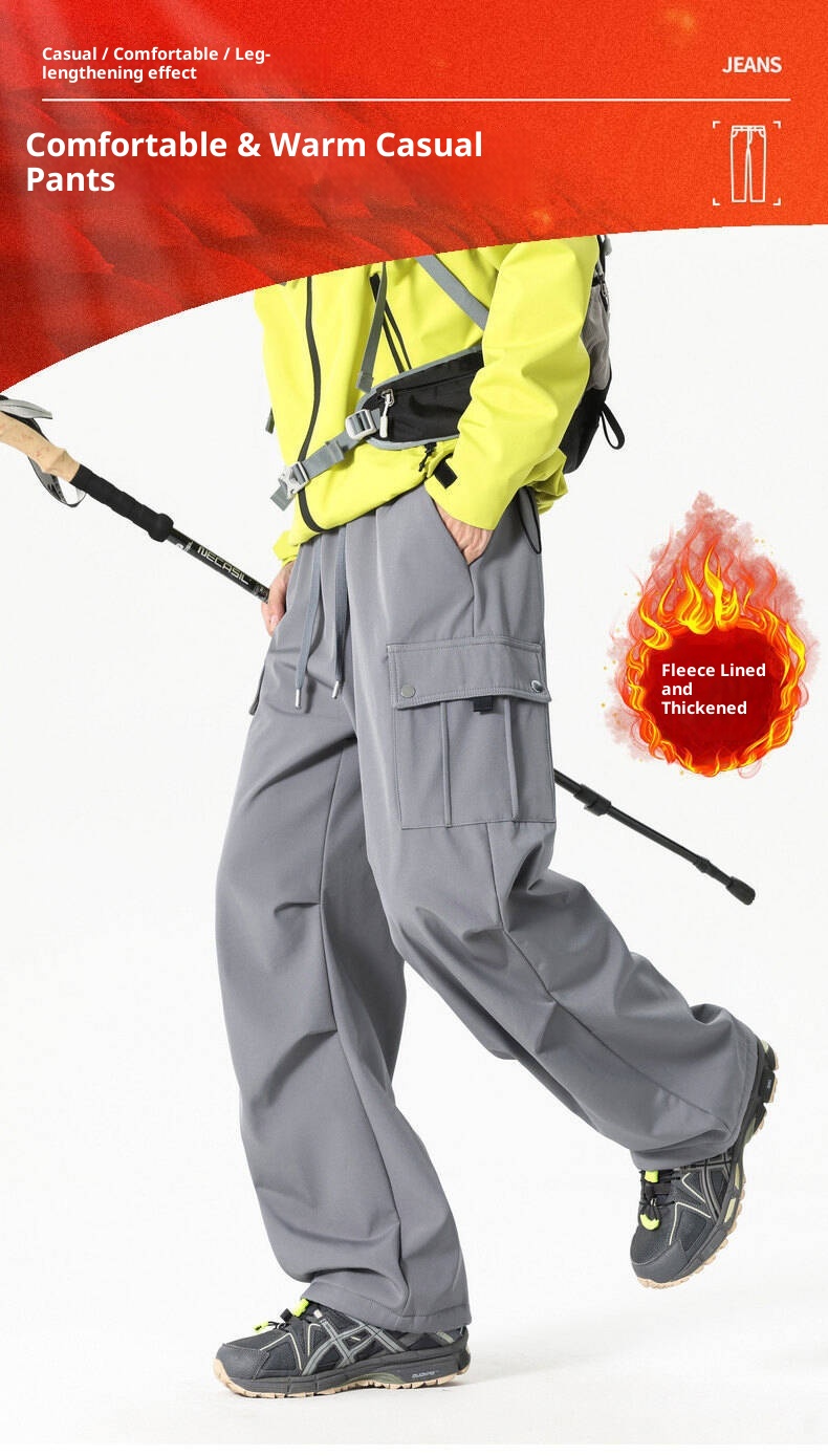 001 Waterproof Windproof Fleece-Lined Thickened Winter Skiing Mountaineering Pants For Men Women, Cold-Resistant And Warm_voghion.com