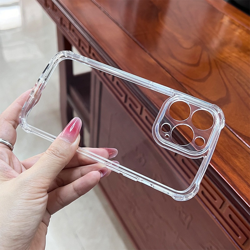 TechGlobe kompatibel mit Nw Appl 17 Phon Vier Ecken Anti-Drop 15PRO Großes Loch 1,5 mm Acryl 16 Transparente Hülle 14_voghion.com