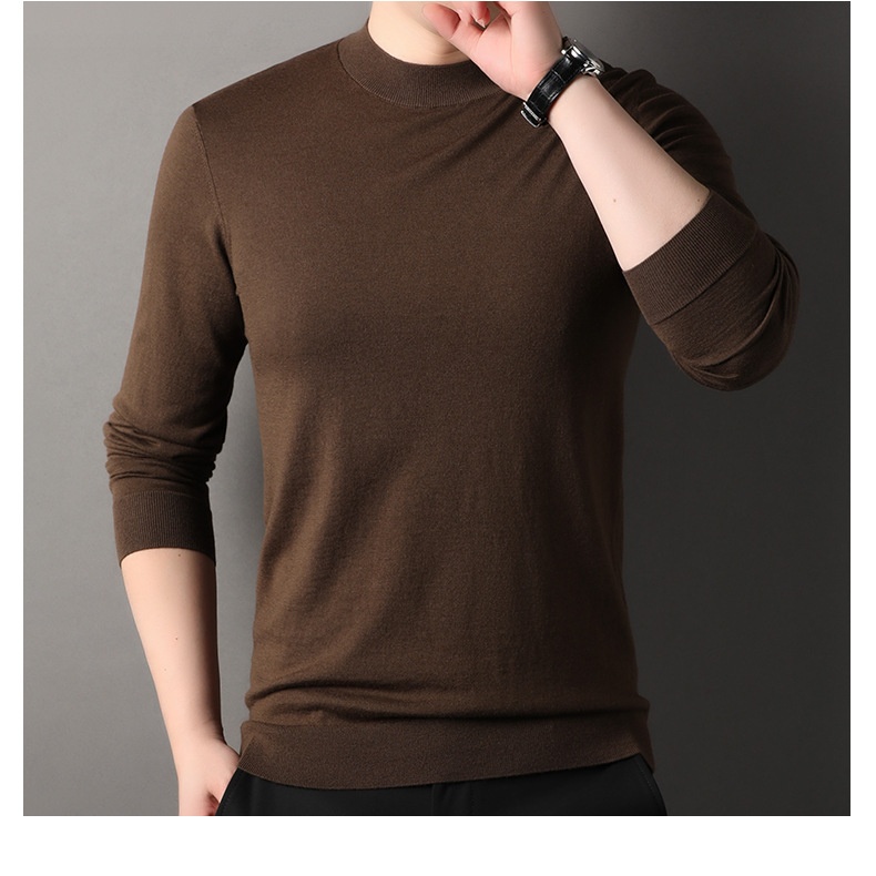 ragazzo ragazzo ragazzo fine filato 100% puro mezzo dolcevita autunno inverno lana puyuan lavabile in lavatrice maglione base camicia sottile parte superiore_voghion.com