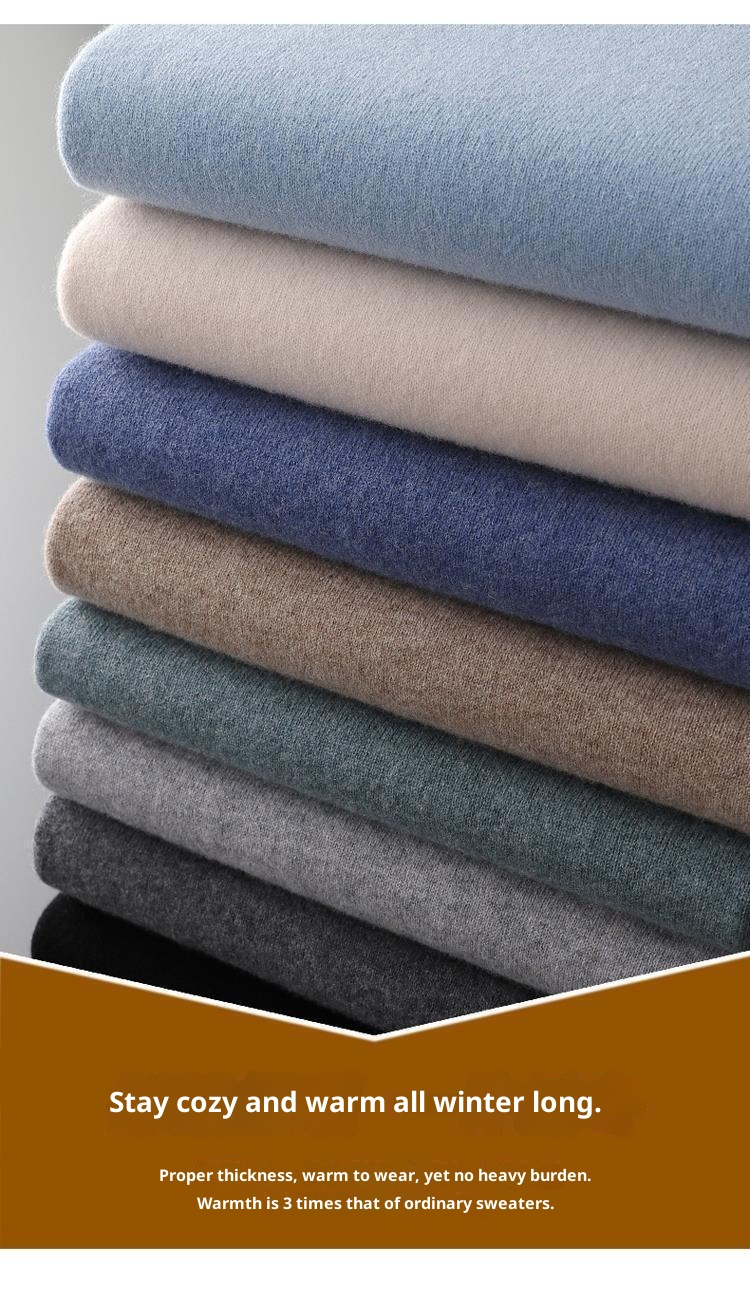 boy Boy Boy First-Lie Ready-to-Wear Half Turtleeck Me's Solid Color Kitted Pullover Base Shirt Busiess Youthful Wool Sweater_voghion.com