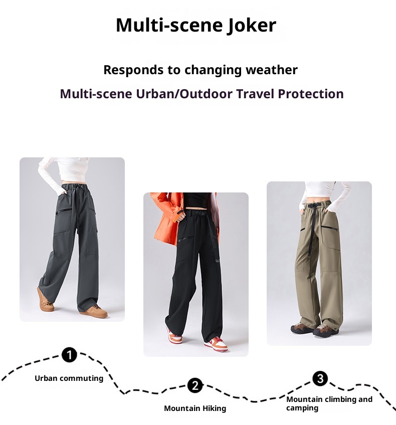 001 Camel 3-in-1 Softshell-Wanderhose für Damen, wind- und wasserdichte Outdoor-Hose für Herbst und Winter, Sport_voghion.com