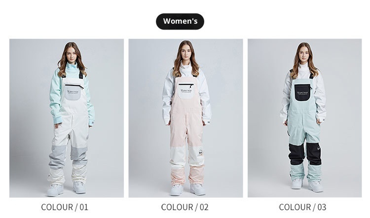 001 Nowe spodnie z szelkami dla kobiet i mężczyzn, do snowboardu i narciarstwa, wodoodporne, ciepłe, dopasowane, zimowy kombinezon narciarski, jednoczęściowy_voghion.com