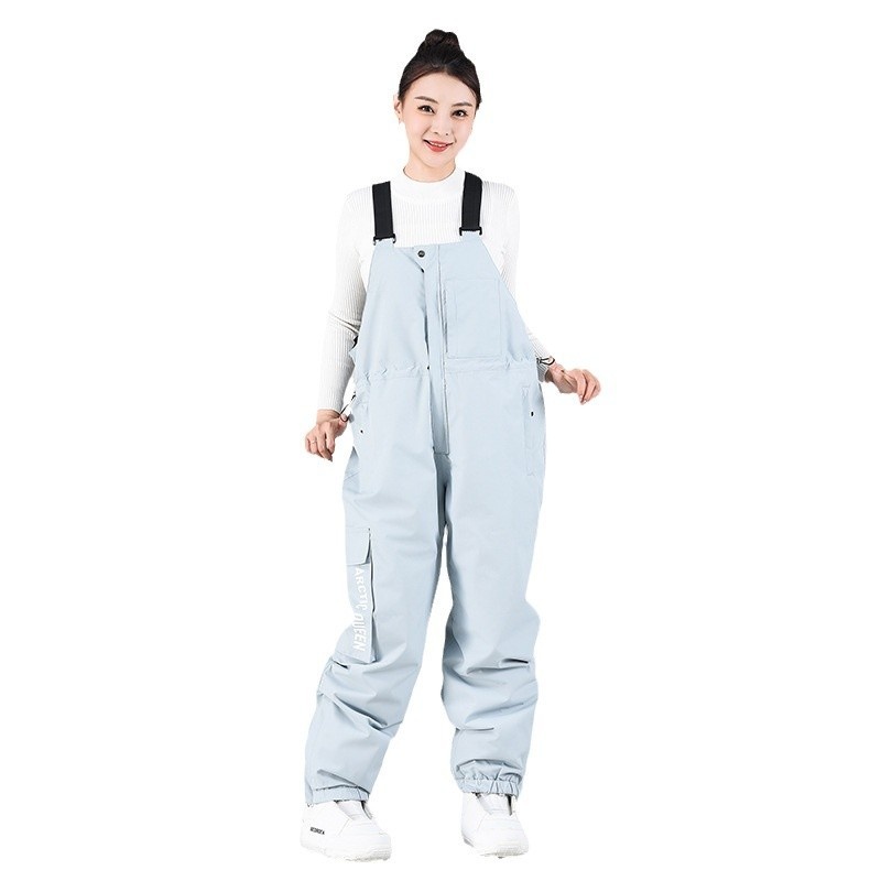 001 Ski Bib Unisex Oversized Winter Outdoor Warm Windproof Snowboard One-Piece Snow Pants_voghion.com