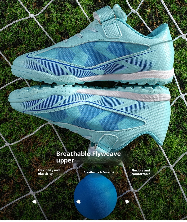 ShoeGlobe Summer Mesh Breathable Sweat-Absorbing Children's Low-Cut Studded Wear-Resistant Boys And Girls Non-Slip Soccer Shoes_voghion.com