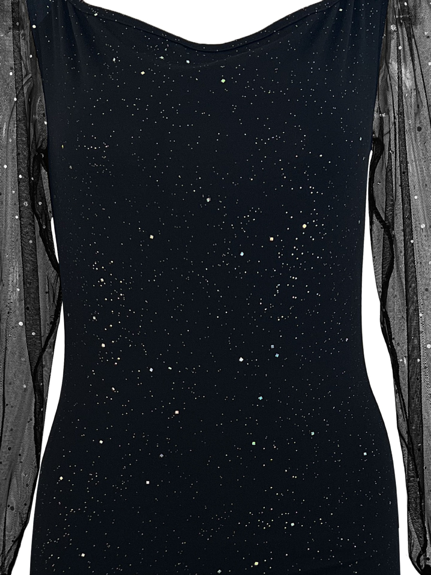 ChicShe 2025 Cross-Border New Elegant And Sexy V-Neck Mesh Sleeve Evening Gold Embellished Bodycon Women's Dress_voghion.com