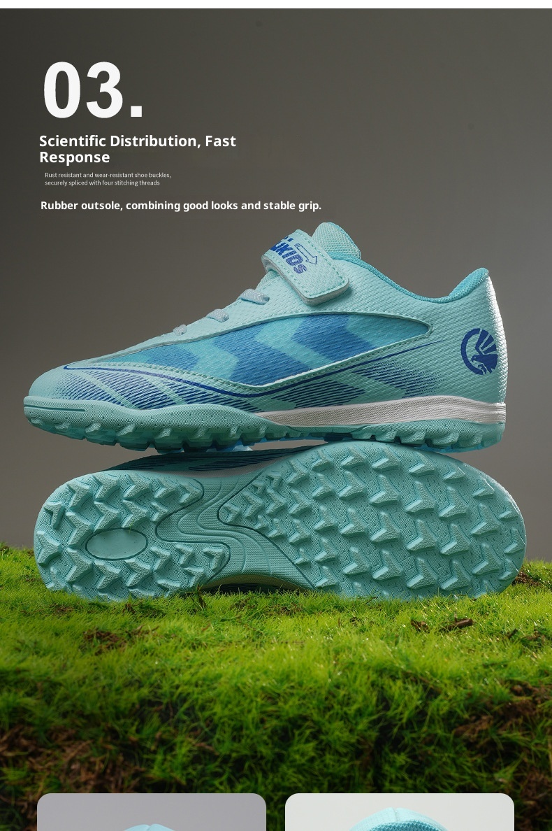 ShoeGlobe Summer Mesh Breathable Sweat-Absorbing Children's Low-Cut Studded Wear-Resistant Boys And Girls Non-Slip Soccer Shoes_voghion.com