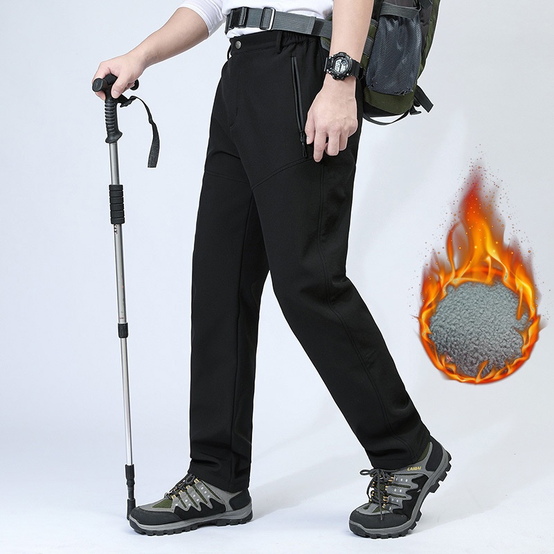 001 Outdoor Softshell For Men Women, Autumn And Winter Waterproof Windproof Breathable Hiking Ski Pants With Fleece Lining,_voghion.com