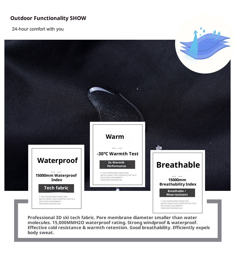 001 New Color Block Windproof Waterproof Warm Breathable Couple Style Ski Pants Support Dropshipping Wholesale_voghion.com