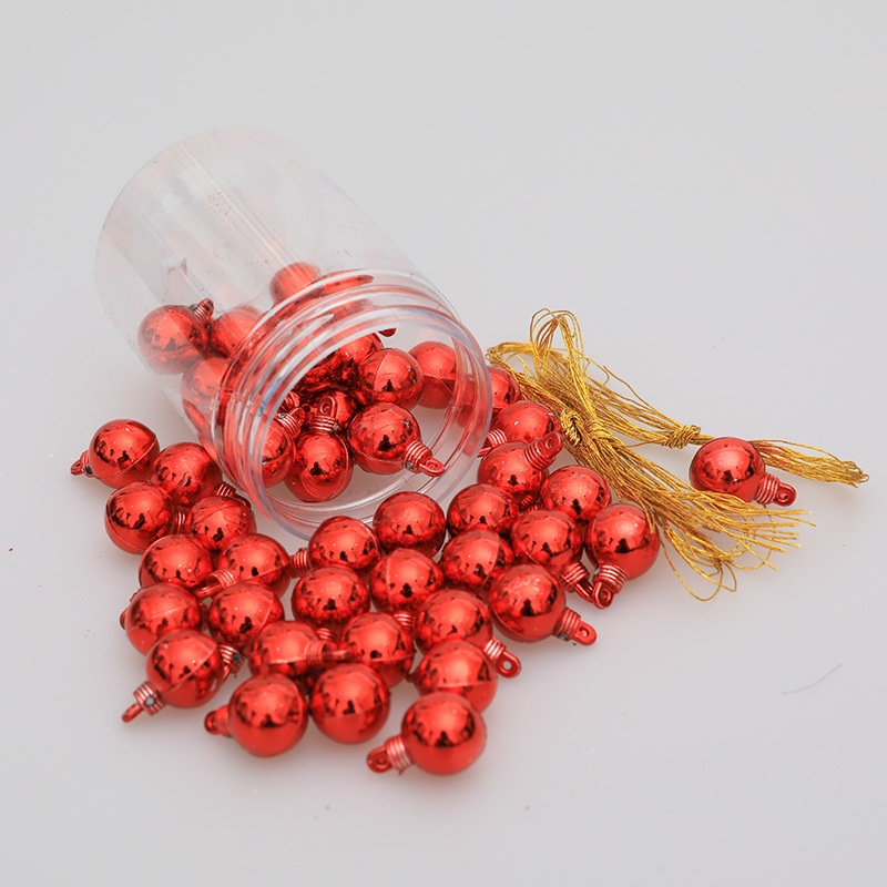 Lillian galvanisierte dekorative 1,5 cm Mini-Hängekugeln, Weihnachtsbaumschmuck, 48 Stück_voghion.com