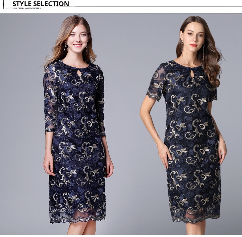 ChicShe Women's Clothing 2023 Spring And Autumn New Embroidered Brand Elegant Dress For Moms Plus Size_voghion.com