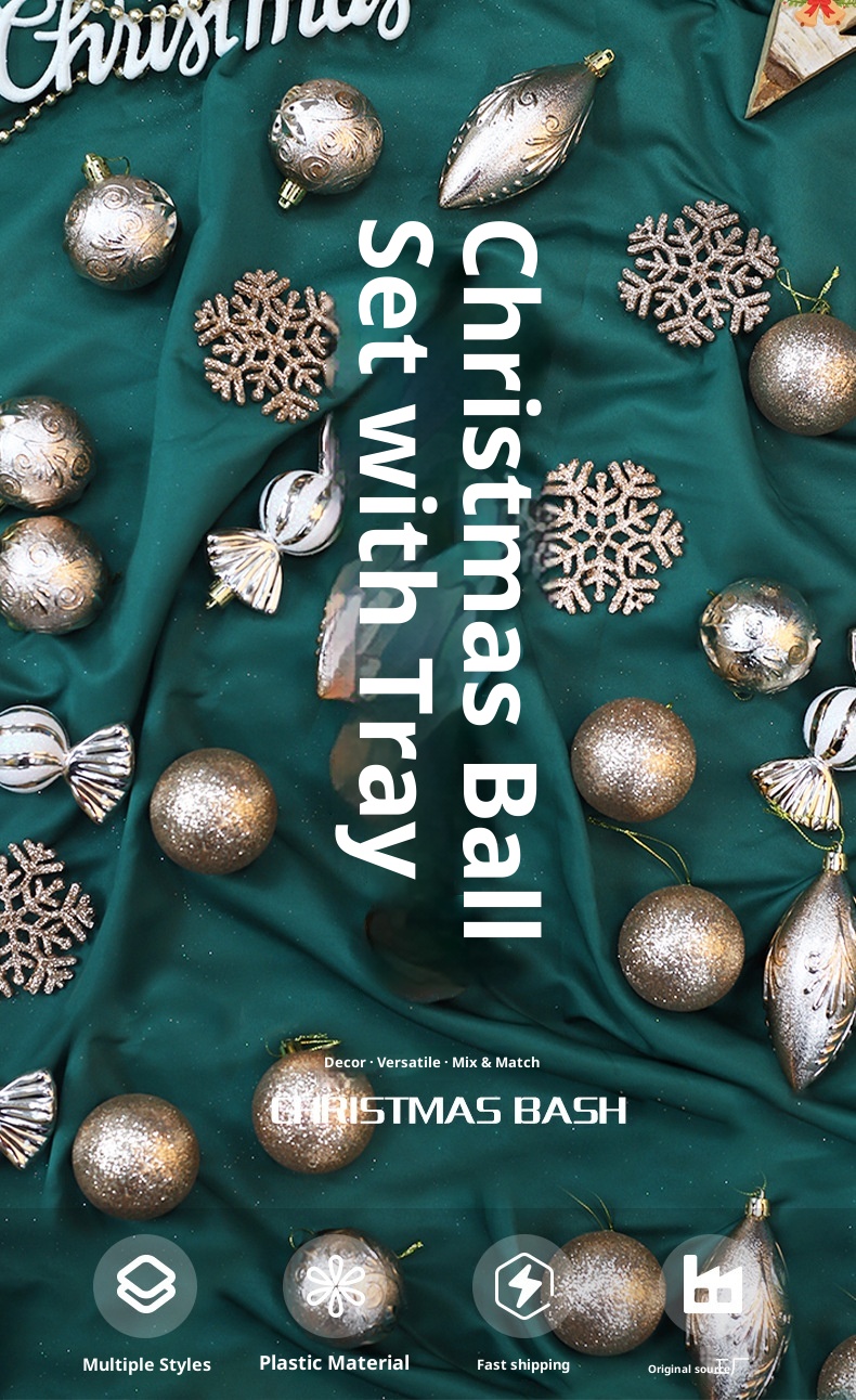 Lillian Plastic Colorful Small Round Reindeer Candy Mall Window Decoration Hanging Christmas Balls Wholesale_voghion.com