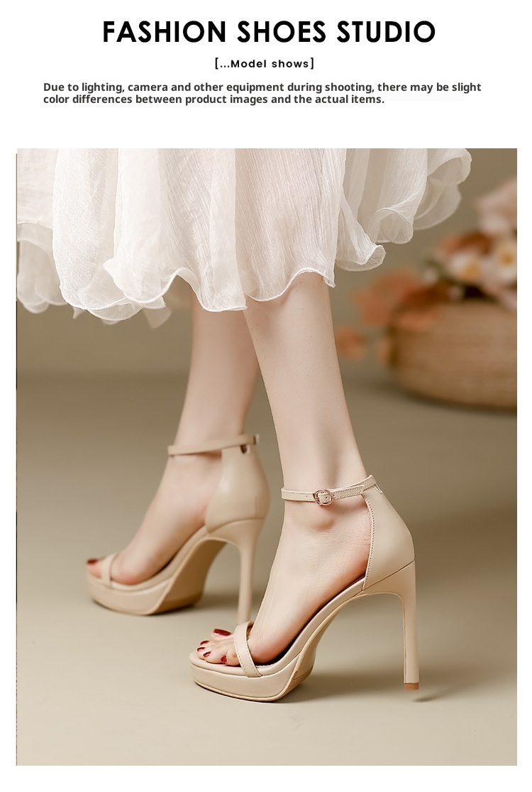 Zees 2025 nuovi sandali estivi alla moda con tacco alto, cinturino singolo, stiletto sexy, versatili, impermeabili, con suola spessa, per le donne_voghion.com