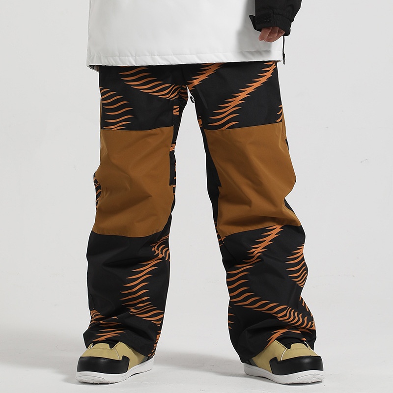 001 New Winter Pants For Women, Snowboard And Skiing, Thickened Windproof Warm Color Block Loose Snow Pants, Men's Ski_voghion.com