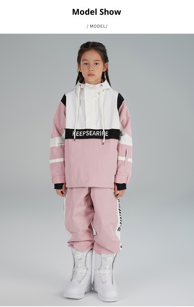 001 Xueyipai Zestaw dziecięcy dla chłopców i dziewcząt, wiatroodporny, wodoodporny, ciepły, duży zestaw spodni narciarskich dla dzieci_voghion.com