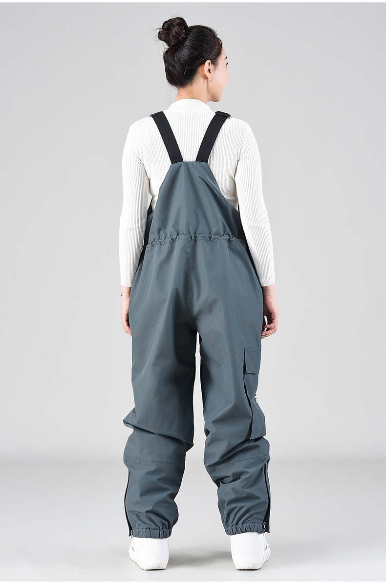001 Ski Bib Unisex Oversized Winter Outdoor Warm Windproof Snowboard One-Piece Snow Pants_voghion.com