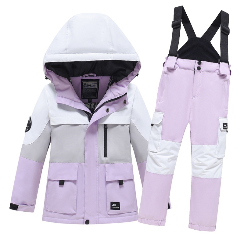 001 Neues Kinder-Arbeitsanzug-Set für Jungen und Mädchen: Jacke, Hose, wind- und wasserdicht, für Snowboard und Ski_voghion.com