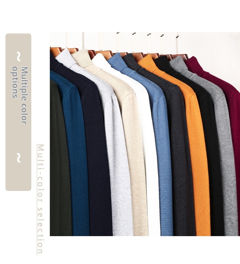 Maglione da uomo di mezza età, casual, lavorato a maglia, a collo alto, doppio risvolto, per il commercio estero transfrontaliero, autunno inverno_voghion.com