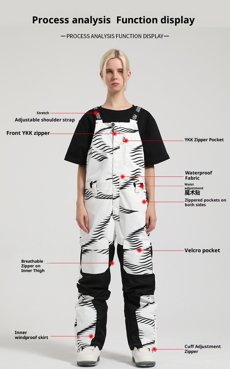 001 Nowe męskie spodnie snowboardowe, wiatroodporne, wodoodporne, ciepłe, z blokami kolorów, do pracy, do użytku na zewnątrz, jednoczęściowe, narciarskie, damskie_voghion.com