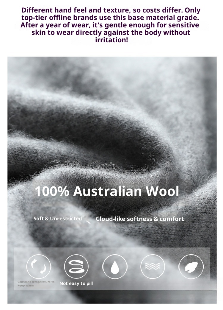 boy Boy Boy Autumn Winter New 100% Pure Wool Men's Half Turtleneck Knitted Pullover Casual Loose Base Cashmere Sweater_voghion.com