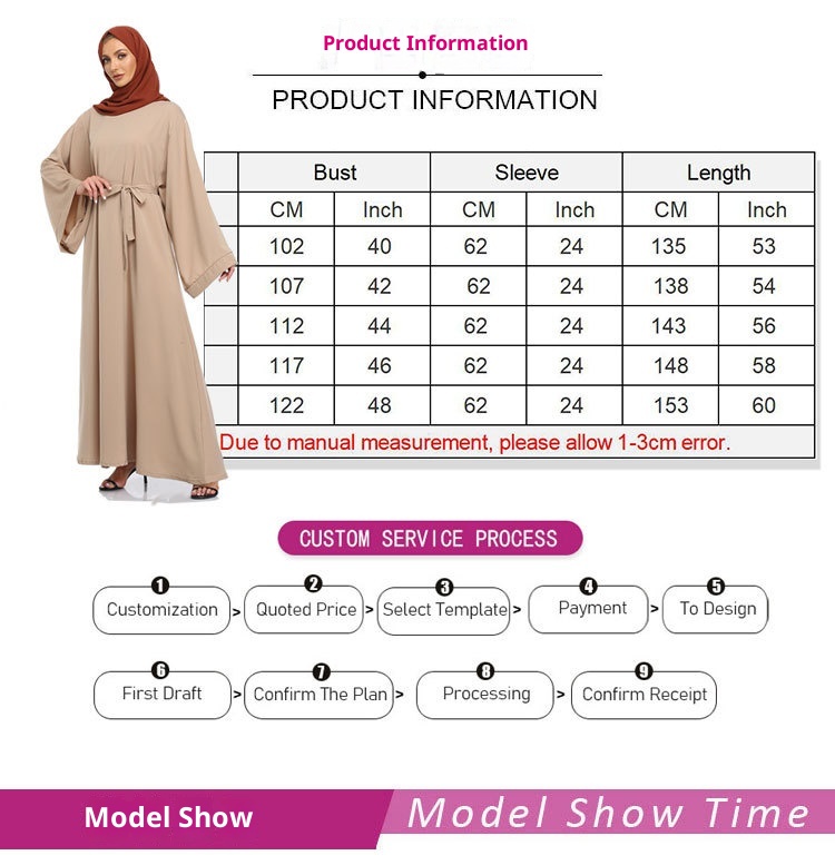 ChicShe Foreign Trade Clothing Prayer Lace-up Skirt Plus Size Dress Autumn Middle Eastern Muslim Robe_voghion.com