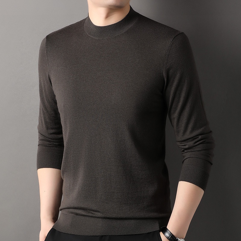 ragazzo ragazzo ragazzo fine filato 100% puro mezzo dolcevita autunno inverno lana puyuan lavabile in lavatrice maglione base camicia sottile parte superiore_voghion.com