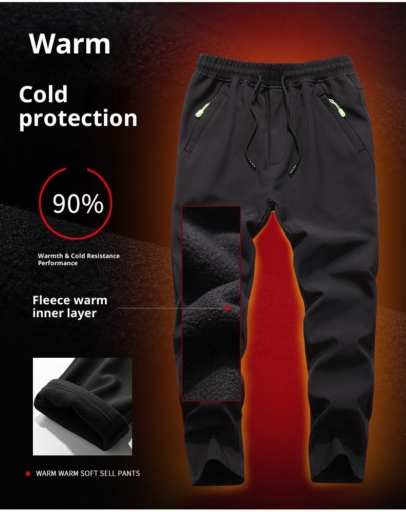 001 Tybetańskie spodnie typu softshell dla mężczyzn i kobiet, do wędrówek na świeżym powietrzu, z podszewką z polaru, pogrubione, wodoodporne, odporne na zużycie,_voghion.com
