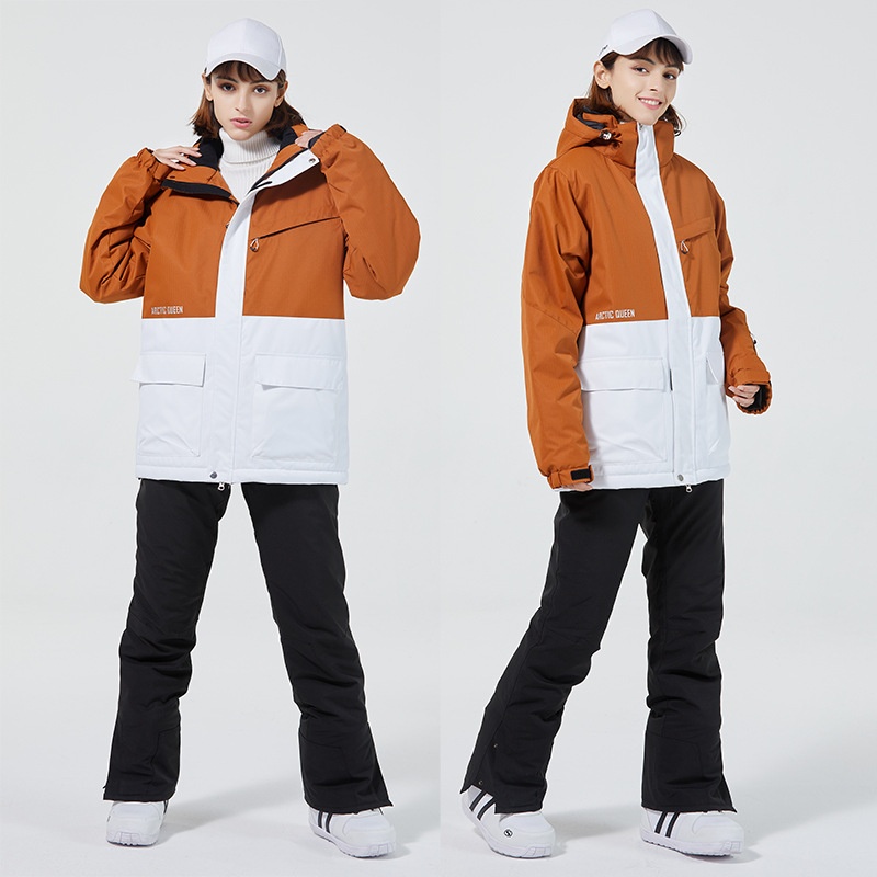 001 Suit Set For Men And Women Couples Winter Windproof Water-Resistant Warm Snowboard Snow Ski Pants Korean Version_voghion.com