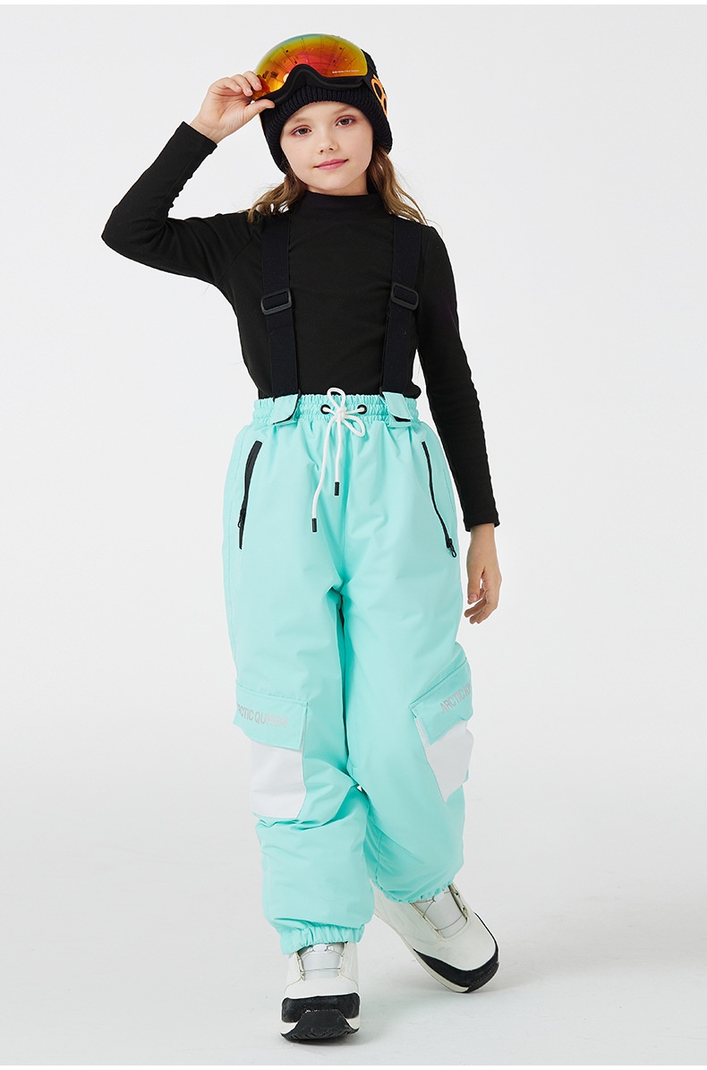 001 Yeni Çocuk Kayak Pantolonu Erkek Kız Kış Su Geçirmez Sıcak Açık Hava Snowboard Tulumları Soğuğa Dayanıklı_voghion.com