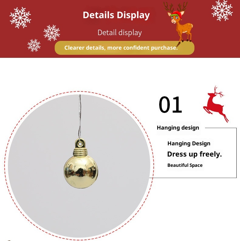 Lillian galvanisierte dekorative 1,5 cm Mini-Hängekugeln, Weihnachtsbaumschmuck, 48 Stück_voghion.com