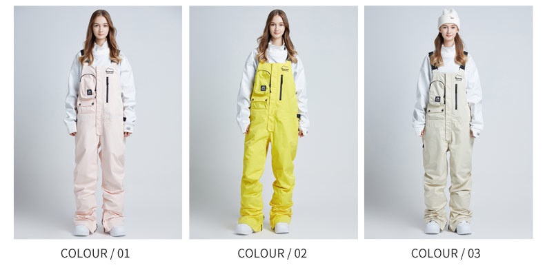 001 Arbeits-Latzhose für Damen und Herren, geeignet zum Snowboarden und Skifahren, wasserdicht, winddicht, gepolstert, warm, figurformend, einteilig_voghion.com