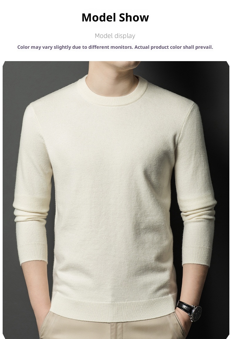 ragazzo Ragazzo Ragazzo Hunterson Abbigliamento Autunno Inverno Nuovo 450g Maglione da uomo in lana con collo rotondo caldo e base spessa per uomo_voghion.com