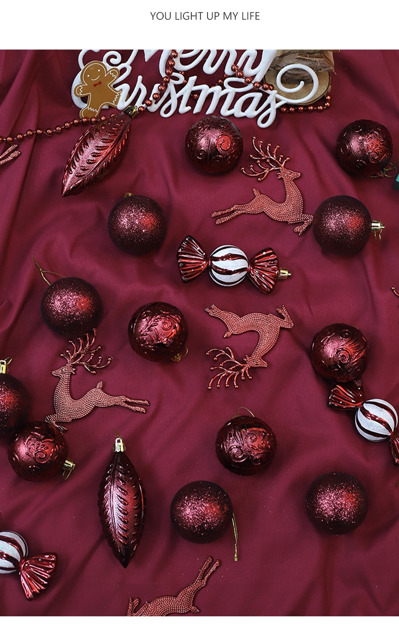 Lillian Plastic Colorful Small Round Reindeer Candy Mall Window Decoration Hanging Christmas Balls Wholesale_voghion.com