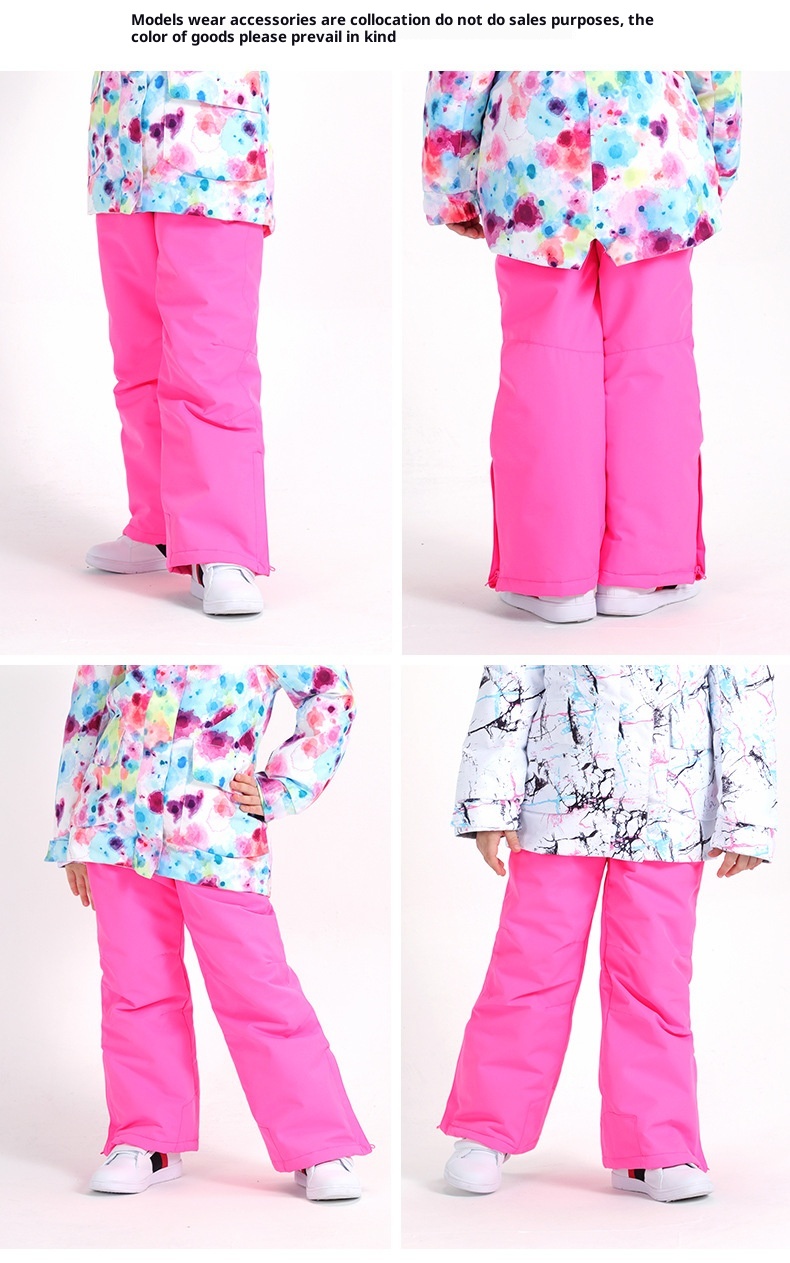 001 Stück Kinder-Latzhose, Skihose, Winter, winddicht, wasserdicht, warm, Snowboardhose für große Kinder_voghion.com