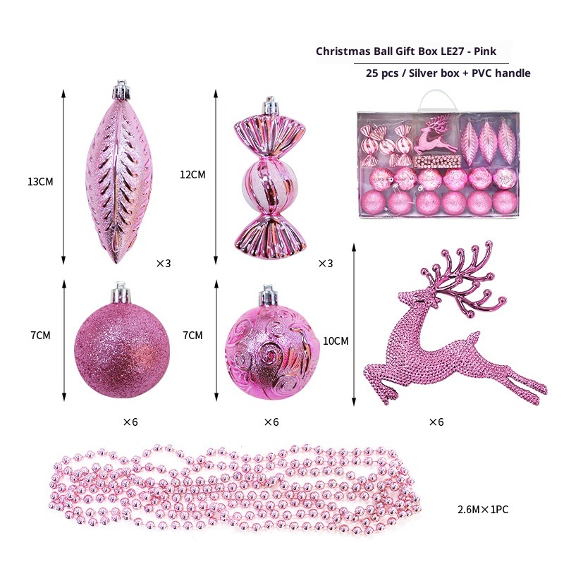 Lillian Plastic Colorful Small Round Reindeer Candy Mall Window Decoration Hanging Christmas Balls Wholesale_voghion.com