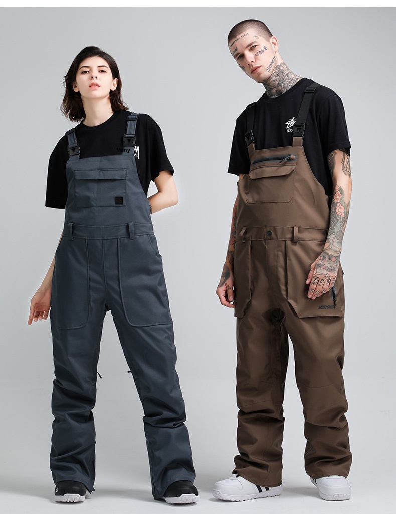 001 Gsousnow Strap Męskie Luźne Wodoodporne Ciepłe Spodnie Snowboardowe Damskie Jednoczęściowy Kombinezon Narciarski_voghion.com