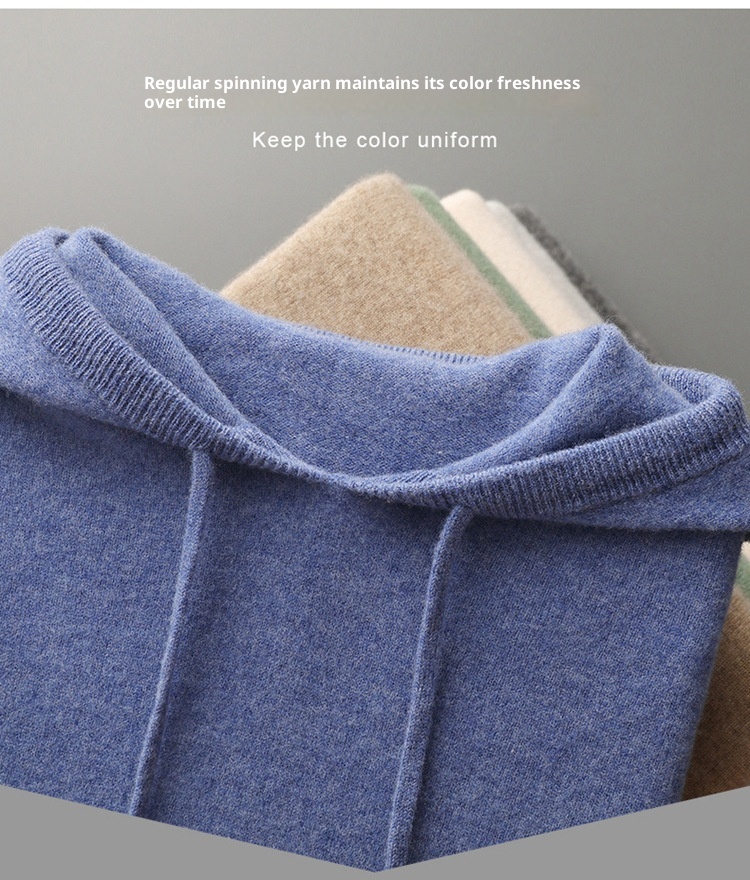 ragazzo Ragazzo Ragazzo Autunno Inverno Uomo Prima Linea Pronto da Indossare Felpa con Cappuccio in Lana Senza Cuciture Casual Moda Maglione Tinta Unita Capispalla Lavorato a Maglia_voghion.com