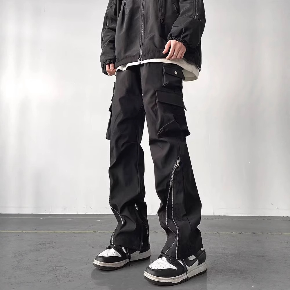 001 High Street Design Zipper American Workwear Pantaloni da sci softshell funzionali da trekking da uomo antivento per ragazzi_voghion.com